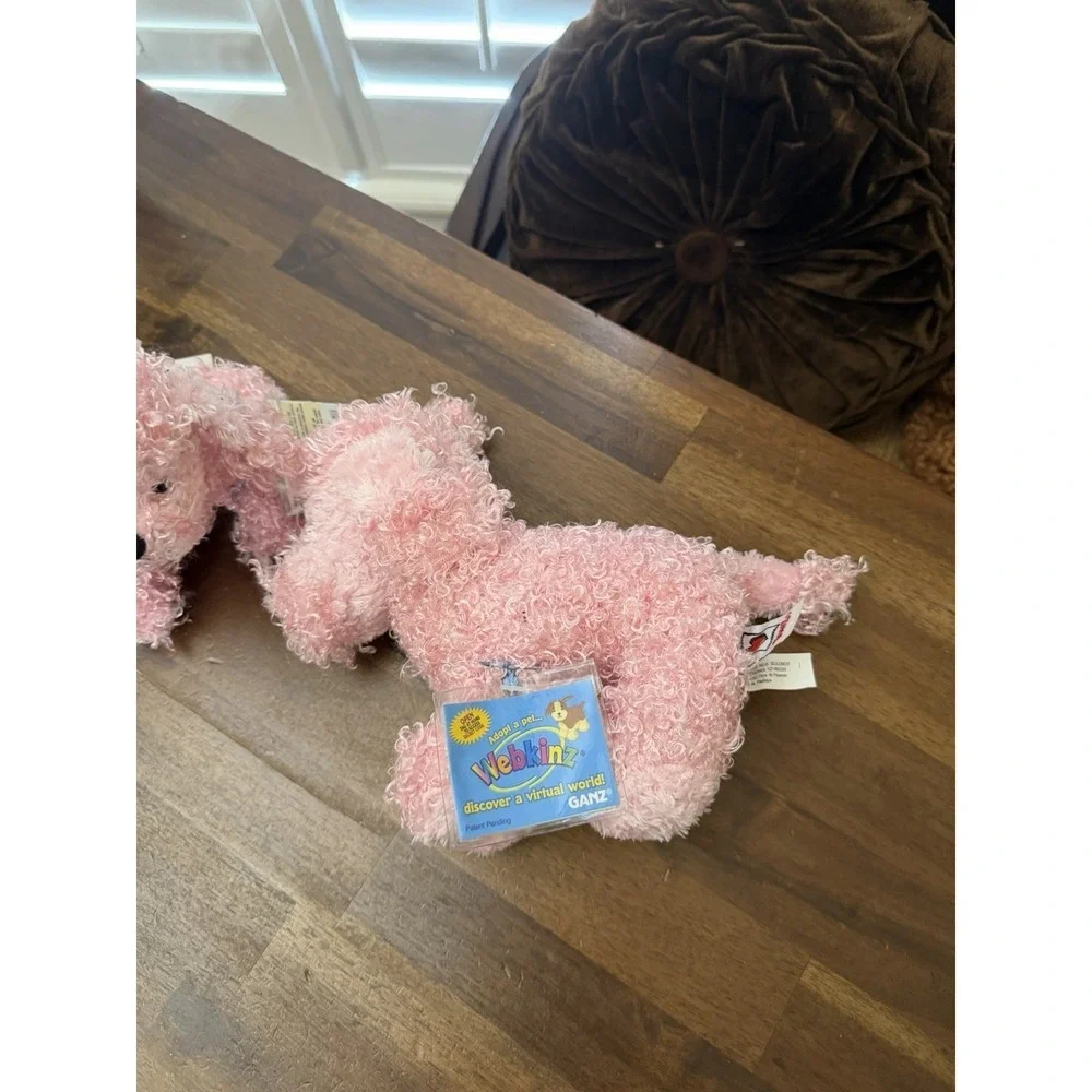 Webkinz Ganz Pink Poodle Dogs And Mini Plush HS107 New With Unused Codes Carrier